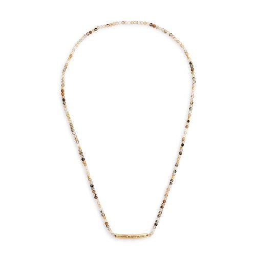 Strong, Beautiful, You Necklace/Bracelet - Taupe Mix - La Vie Est Belle
