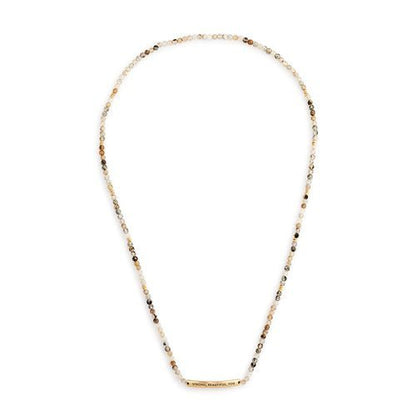 Strong, Beautiful, You Necklace/Bracelet - Taupe Mix - La Vie Est Belle