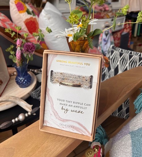 Strong, Beautiful, You Necklace/Bracelet - Taupe Mix - La Vie Est Belle