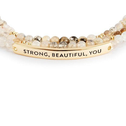 Strong, Beautiful, You Necklace/Bracelet - Taupe Mix - La Vie Est Belle