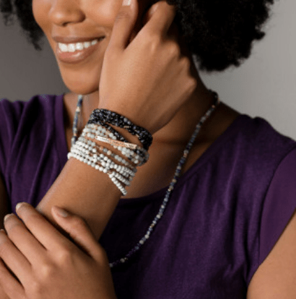 Strong, Beautiful, You Necklace/Bracelet - White Mix - La Vie Est Belle