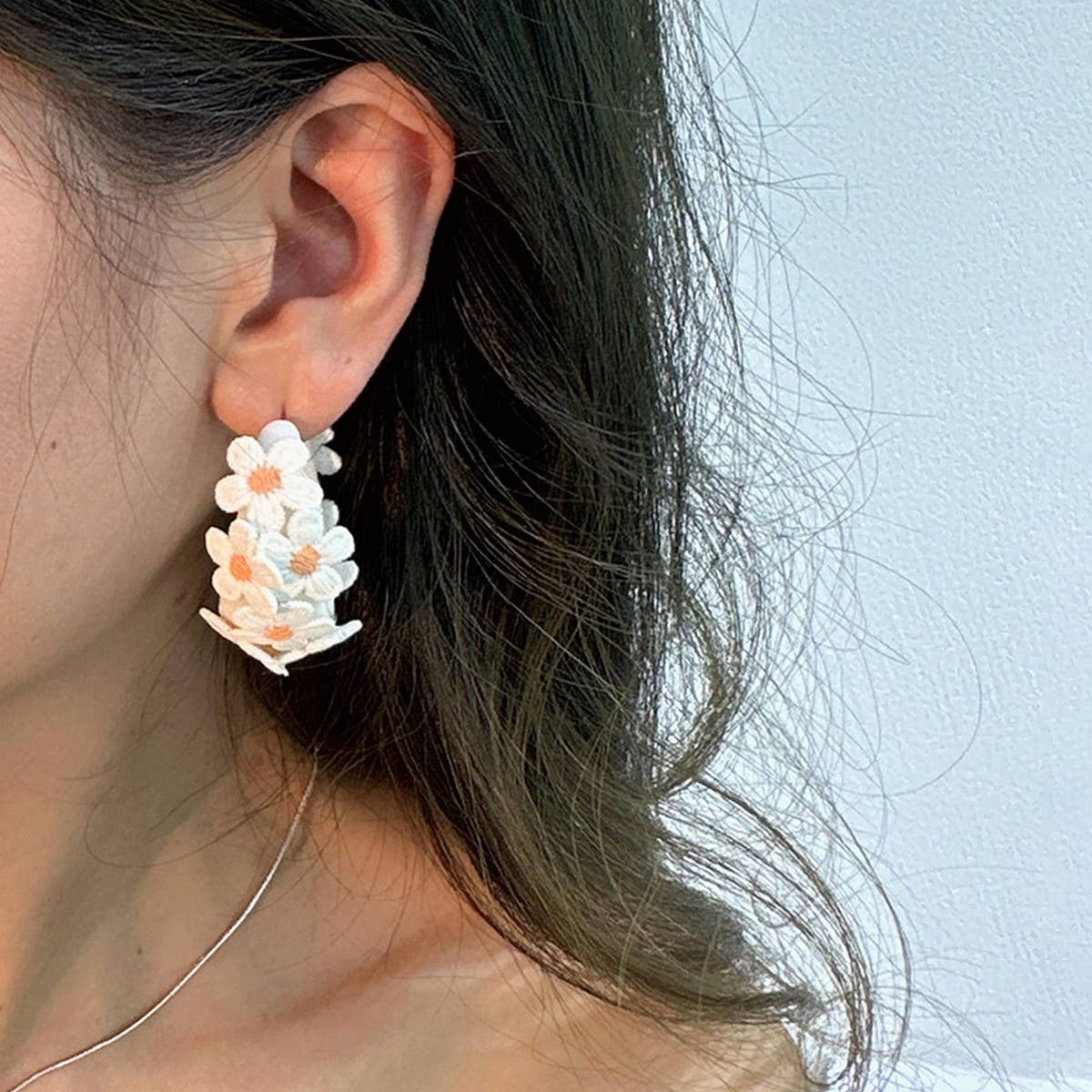 Summer Embroidered Flower Stud Earrings - La Vie Est Belle
