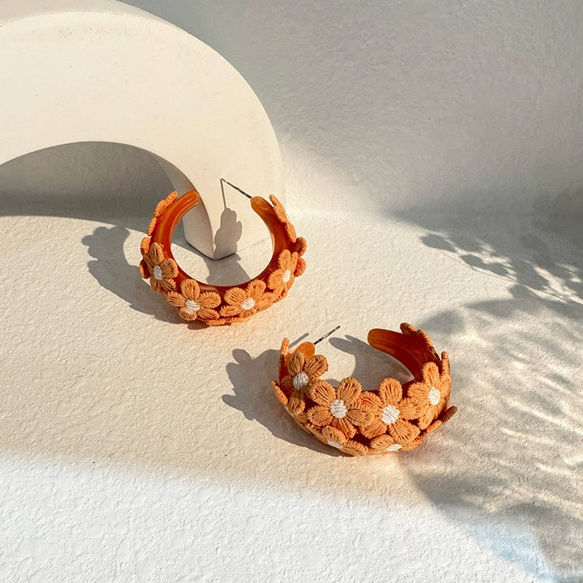 Summer Embroidered Flower Stud Earrings - La Vie Est Belle