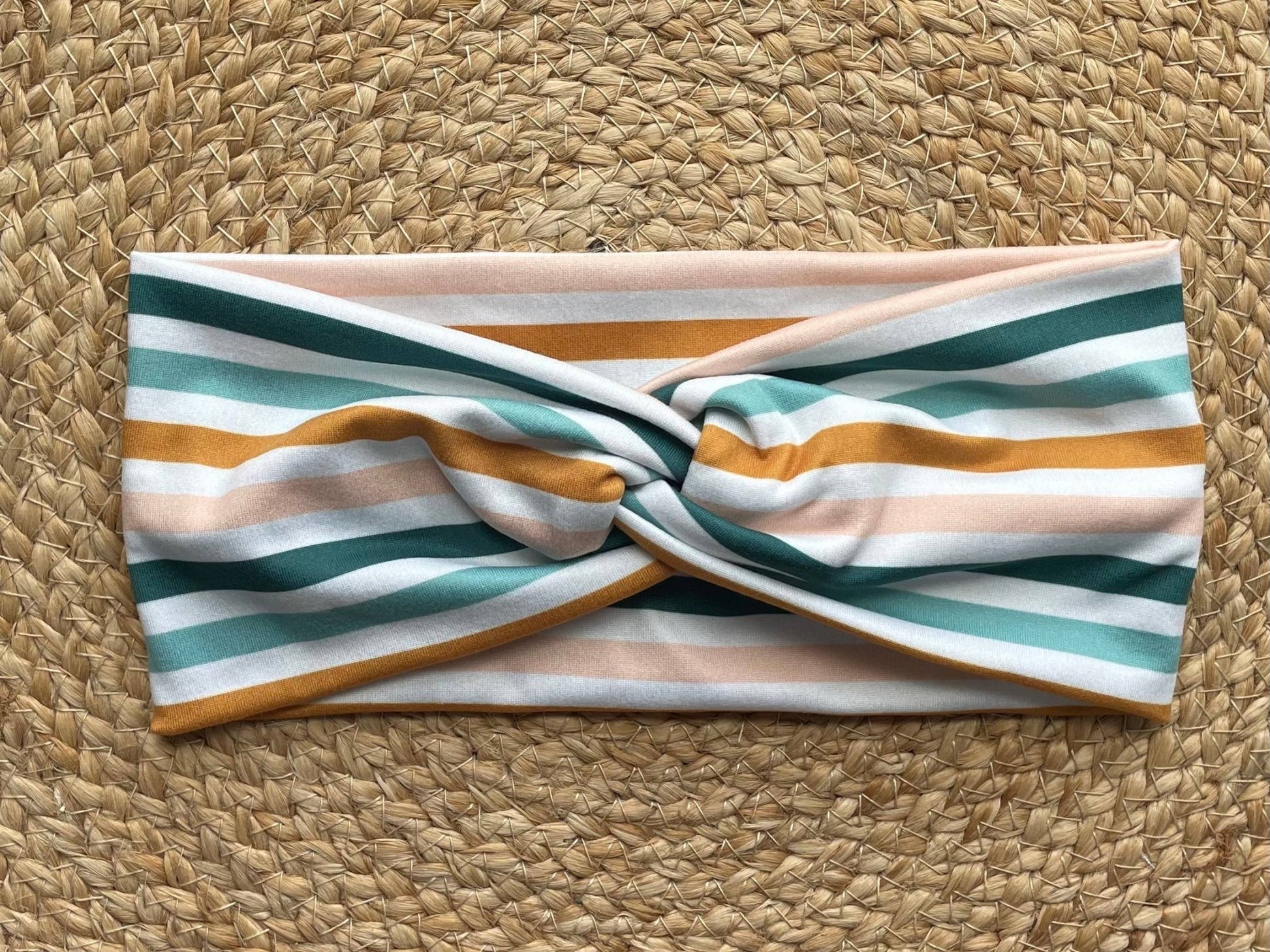Sunrise Stripe Knit Twist Headband - La Vie Est Belle