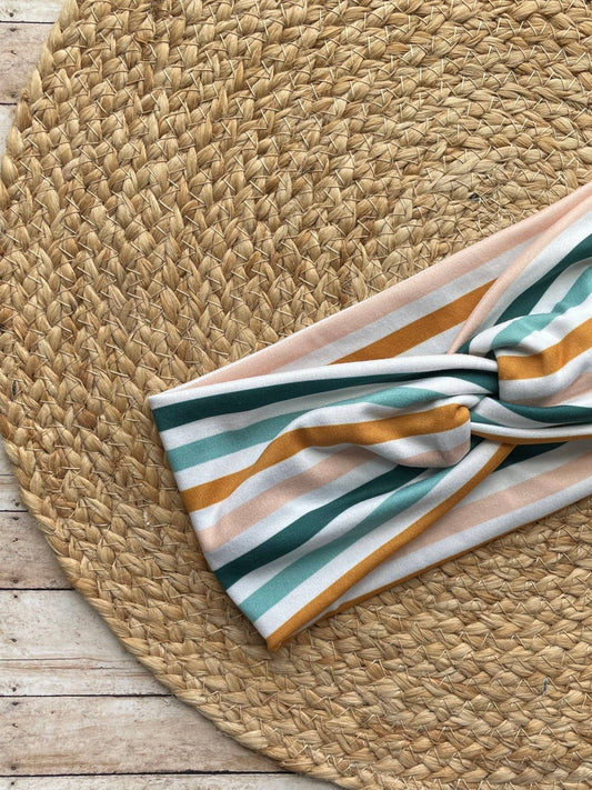 Sunrise Stripe Knit Twist Headband - La Vie Est Belle