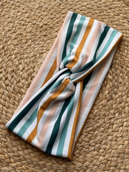 Sunrise Stripe Knit Twist Headband - La Vie Est Belle
