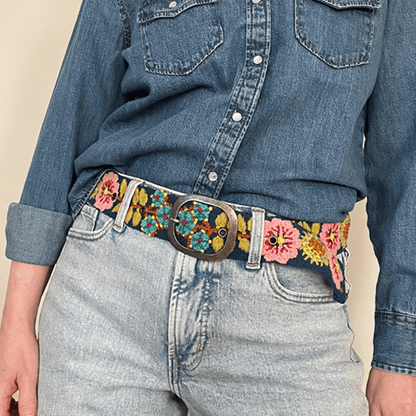 Sunshine Daydream Embroidered Wool Belt - La Vie Est Belle