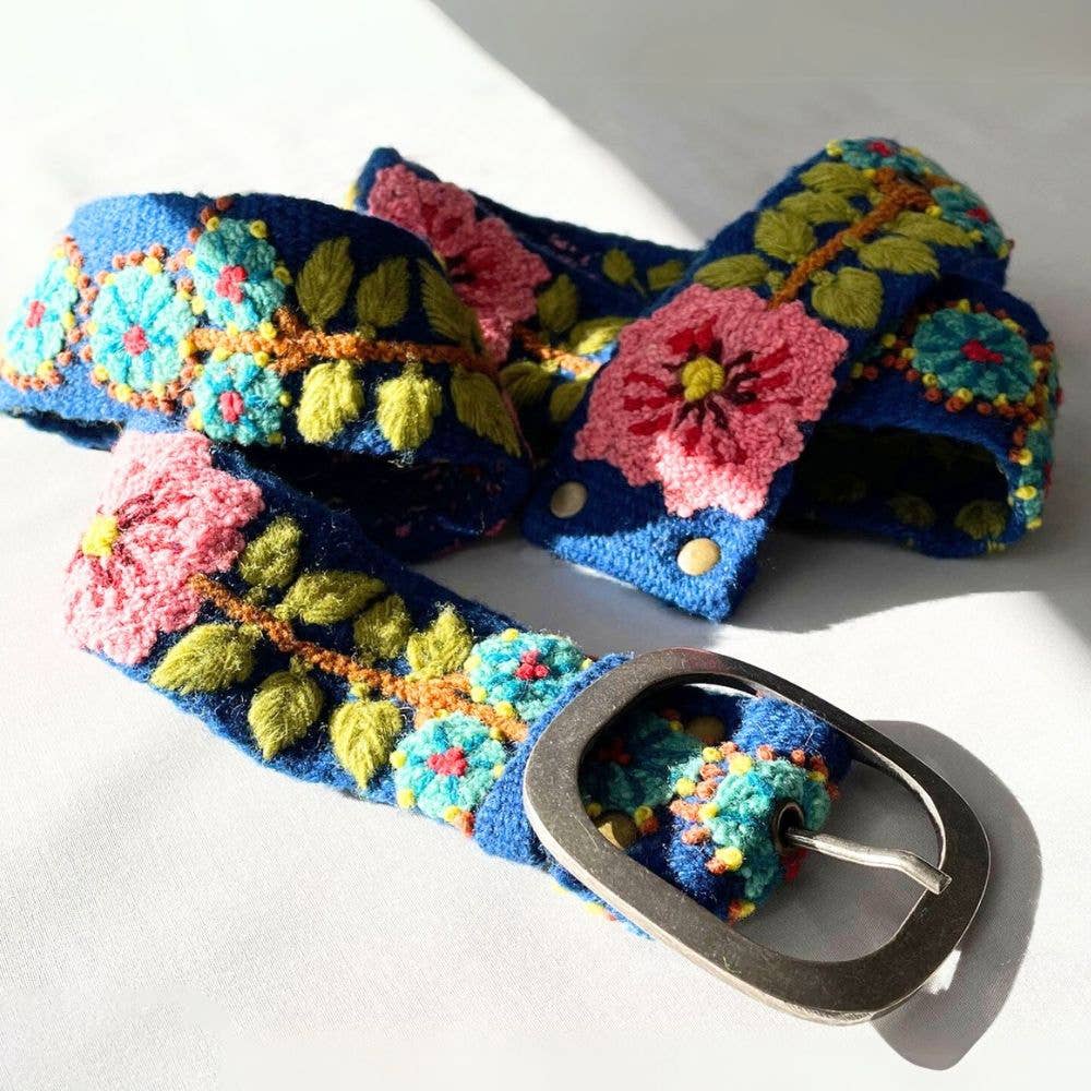 Sunshine Daydream Embroidered Wool Belt - La Vie Est Belle