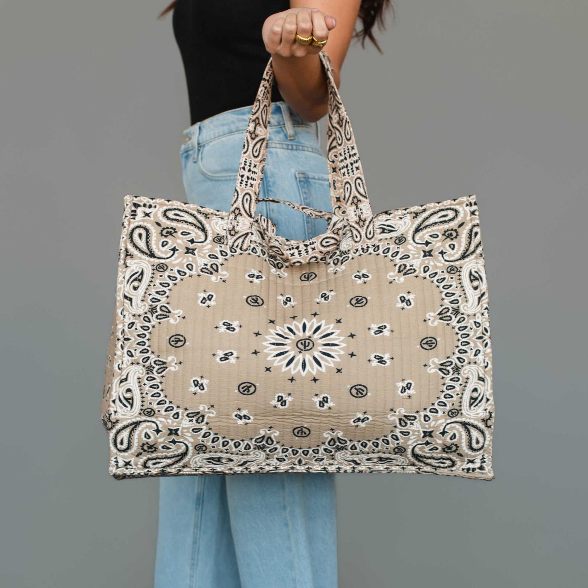 Tan Bandana Tote - La Vie Est Belle