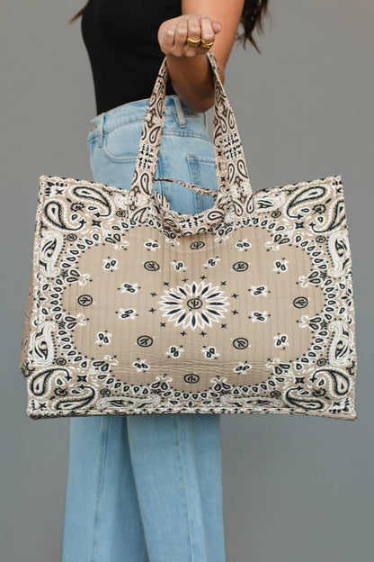 Tan Bandana Tote - La Vie Est Belle