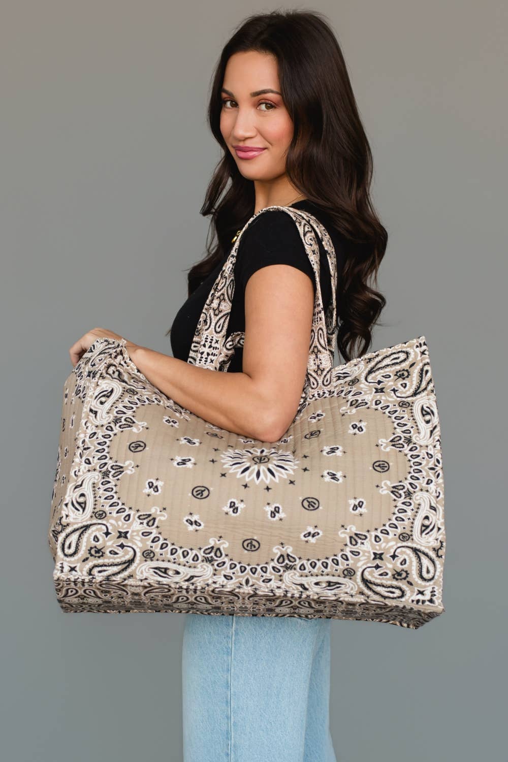 Tan Bandana Tote - La Vie Est Belle