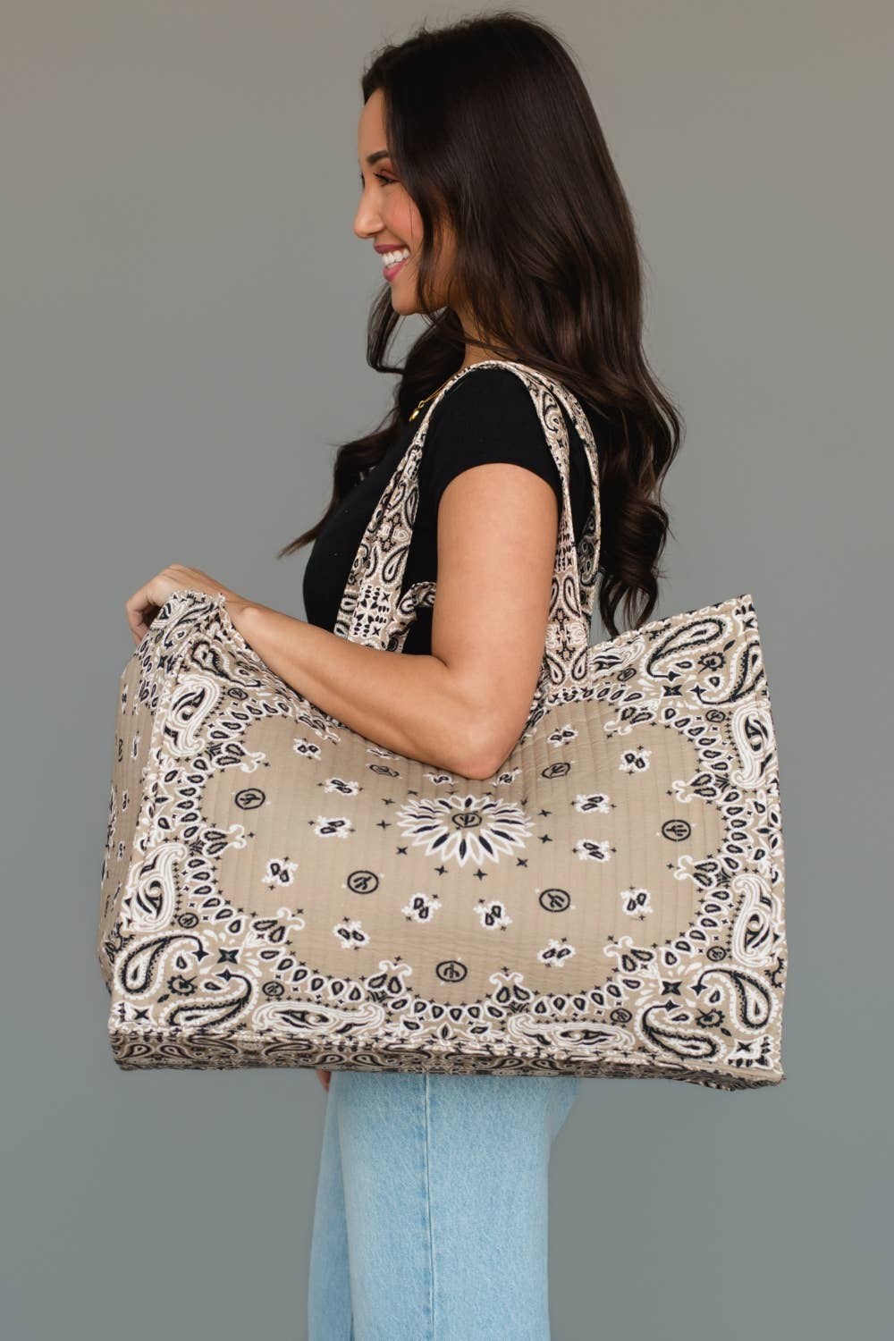 Tan Bandana Tote - La Vie Est Belle