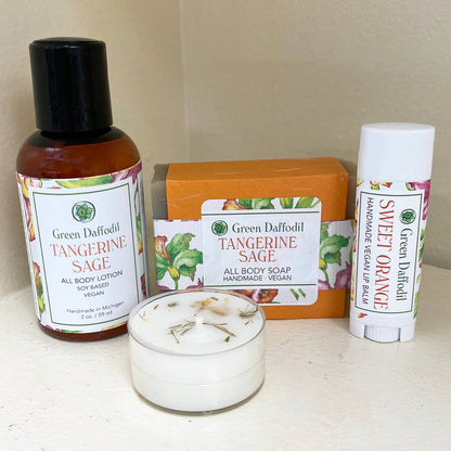 Tangerine Sage Organdy Quartet Gift Set - Citrus Fruity - La Vie Est Belle