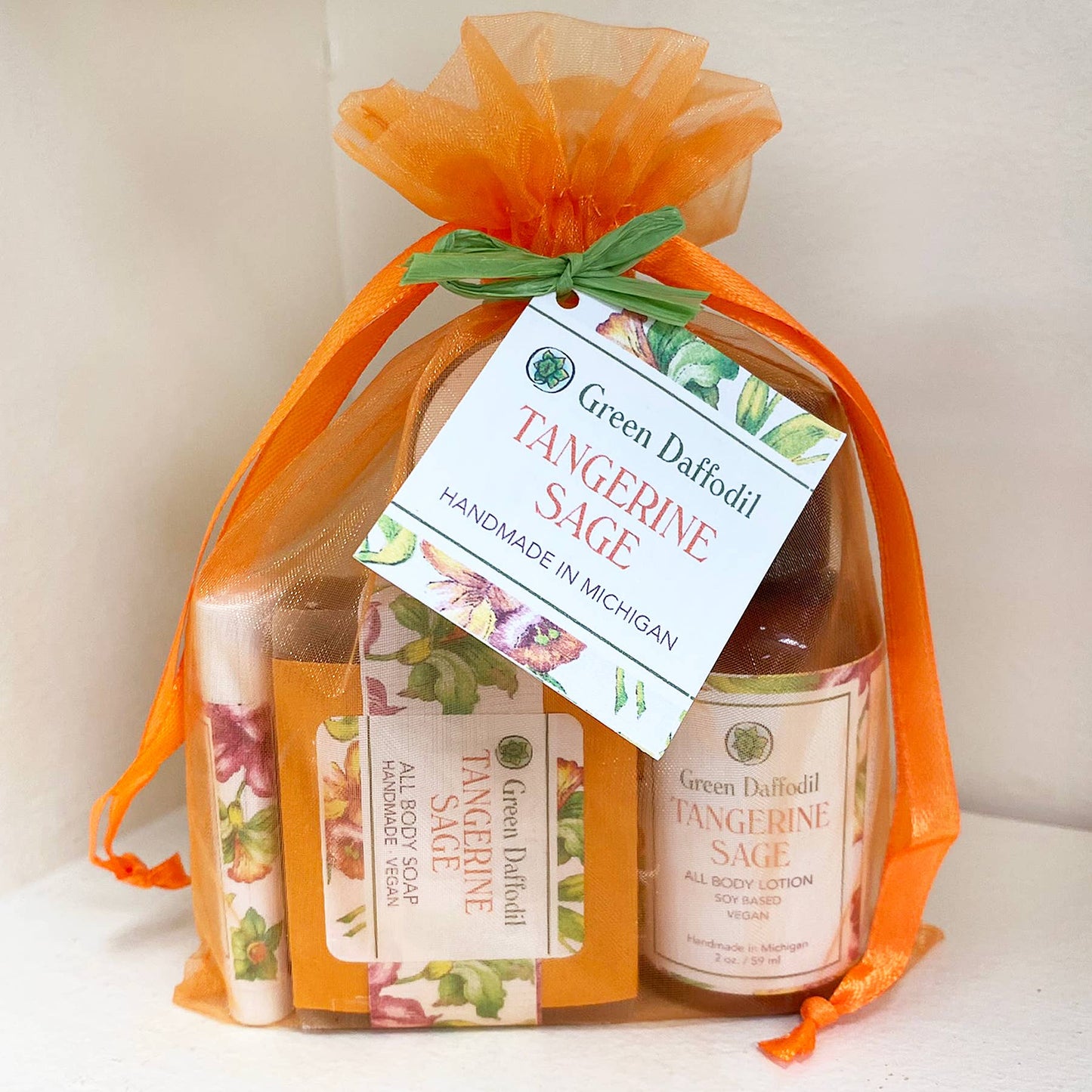 Tangerine Sage Organdy Quartet Gift Set - Citrus Fruity - La Vie Est Belle