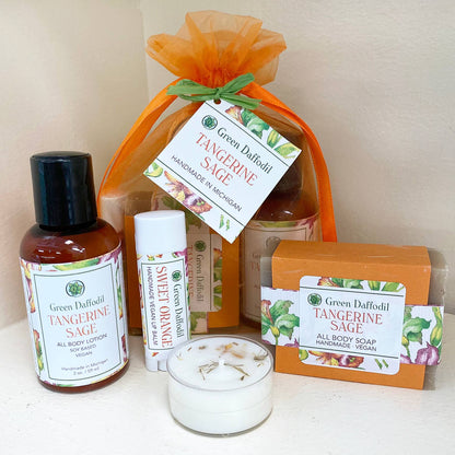 Tangerine Sage Organdy Quartet Gift Set - Citrus Fruity - La Vie Est Belle