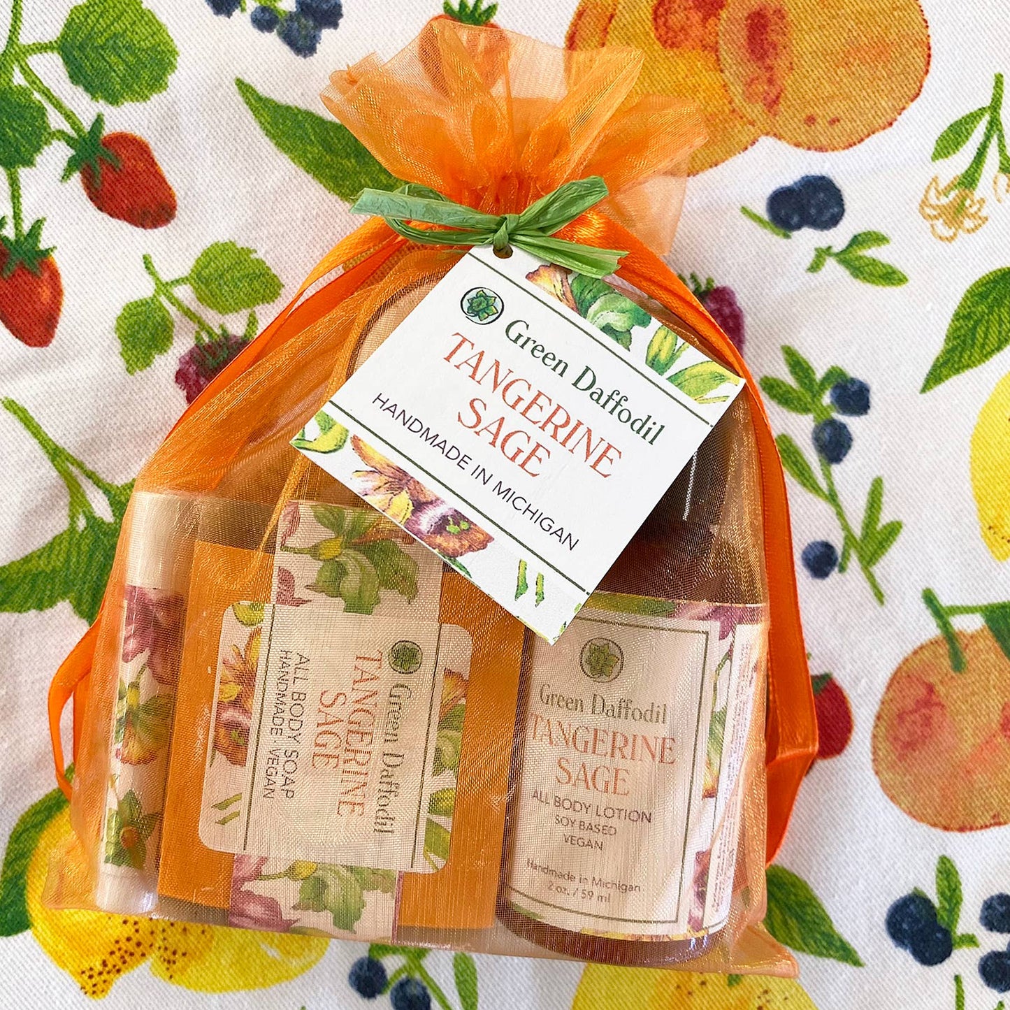 Tangerine Sage Organdy Quartet Gift Set - Citrus Fruity - La Vie Est Belle