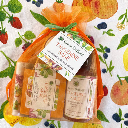 Tangerine Sage Organdy Quartet Gift Set - Citrus Fruity - La Vie Est Belle