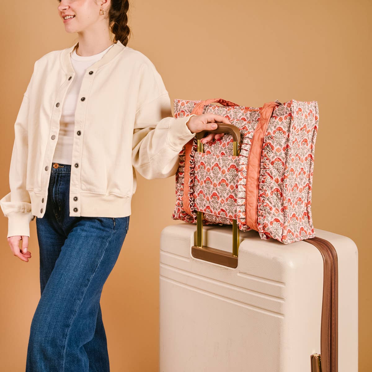 The Everyday Quilted Tote Bag–Everbloom Dusty Rose - La Vie Est Belle