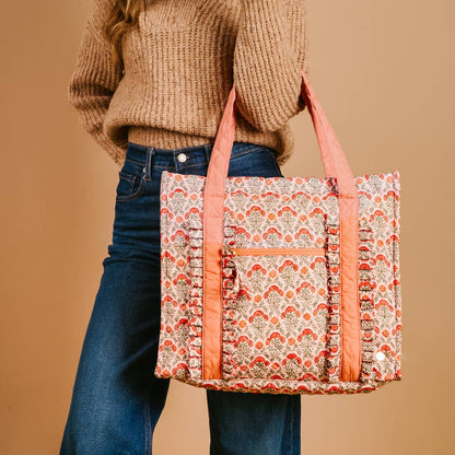 The Everyday Quilted Tote Bag–Everbloom Dusty Rose - La Vie Est Belle