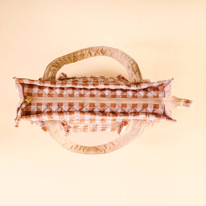 The Everyday Quilted Tote Bag-Maple Gingham - La Vie Est Belle