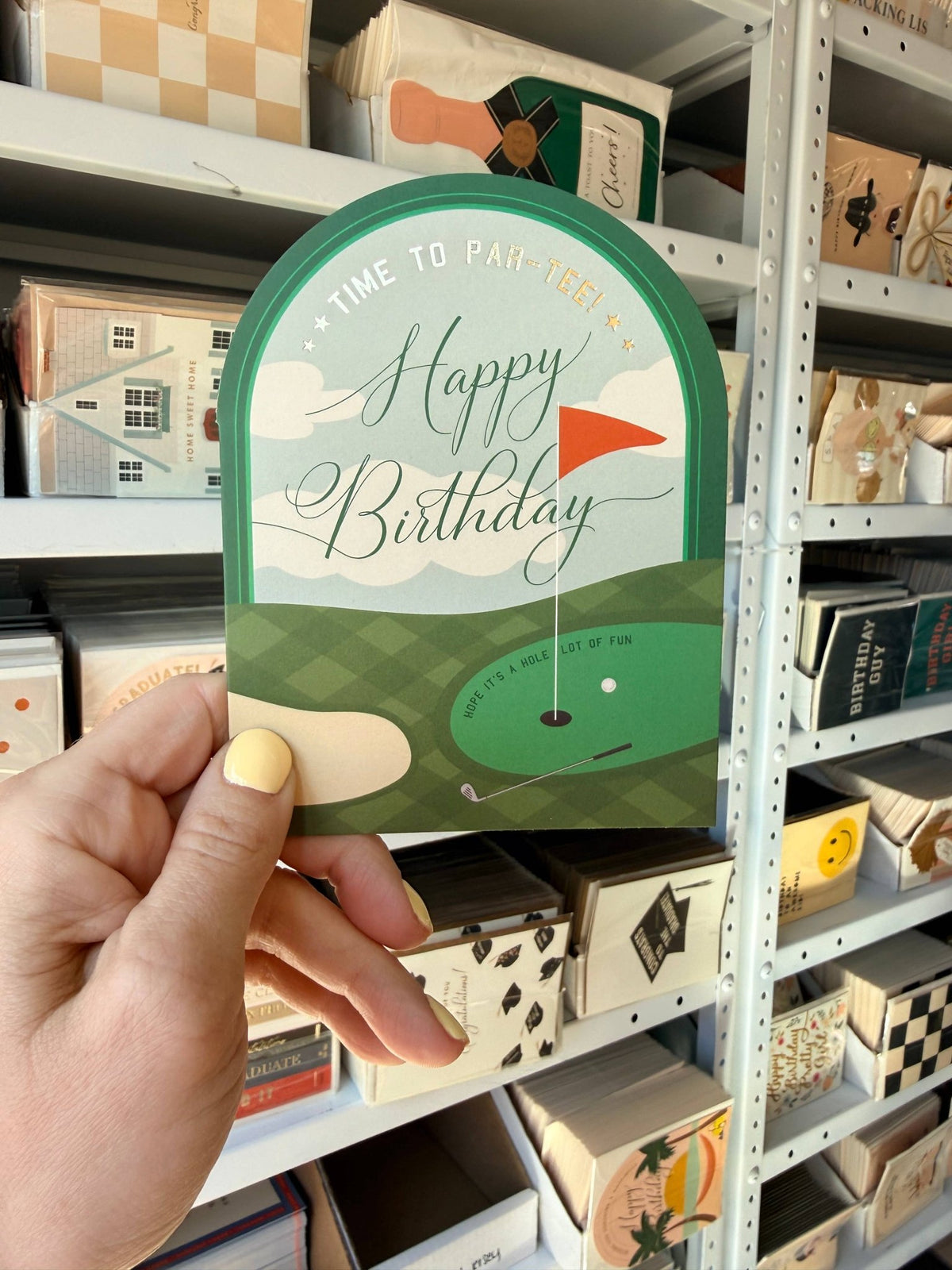 Time to Par-Tee Golf Birthday Arch Greeting Card - La Vie Est Belle