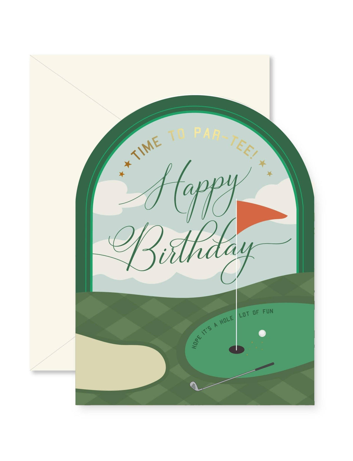 Time to Par-Tee Golf Birthday Arch Greeting Card - La Vie Est Belle