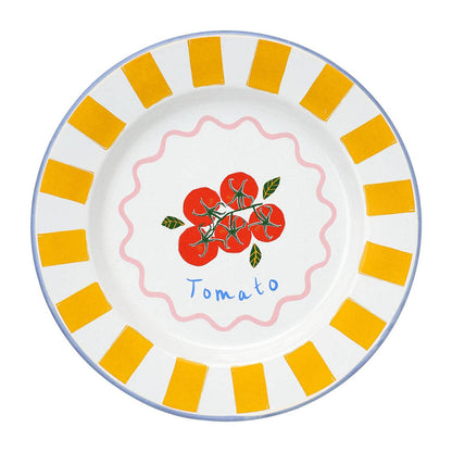 Tomato Enamel Plate - 25cm | Summer Plates | - La Vie Est Belle