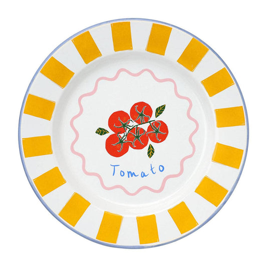 Tomato Enamel Plate - 25cm | Summer Plates | - La Vie Est Belle
