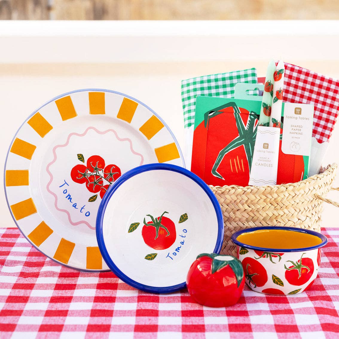 Tomato Enamel Plate - 25cm | Summer Plates | - La Vie Est Belle