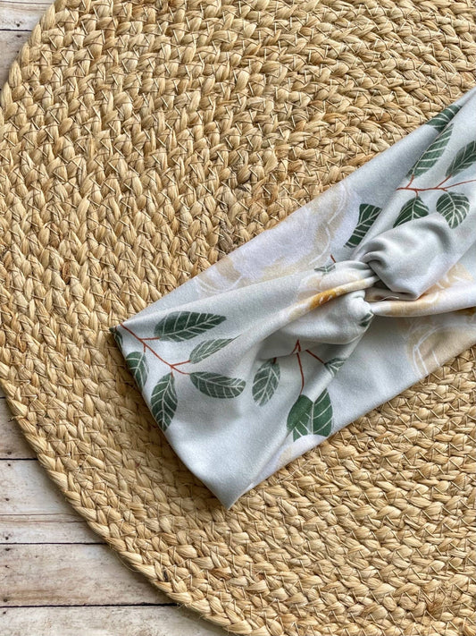 Tossed Magnolia Knit Twist Headband - La Vie Est Belle