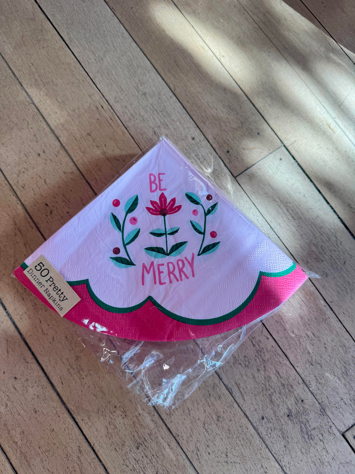 Paper Napkins w/ Flowers, Be Merry, Multi Color, Ct. 50