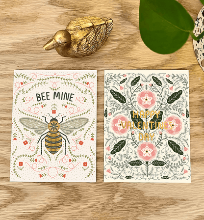 Valentine's Floral Gold Foil Greeting Card - La Vie Est Belle