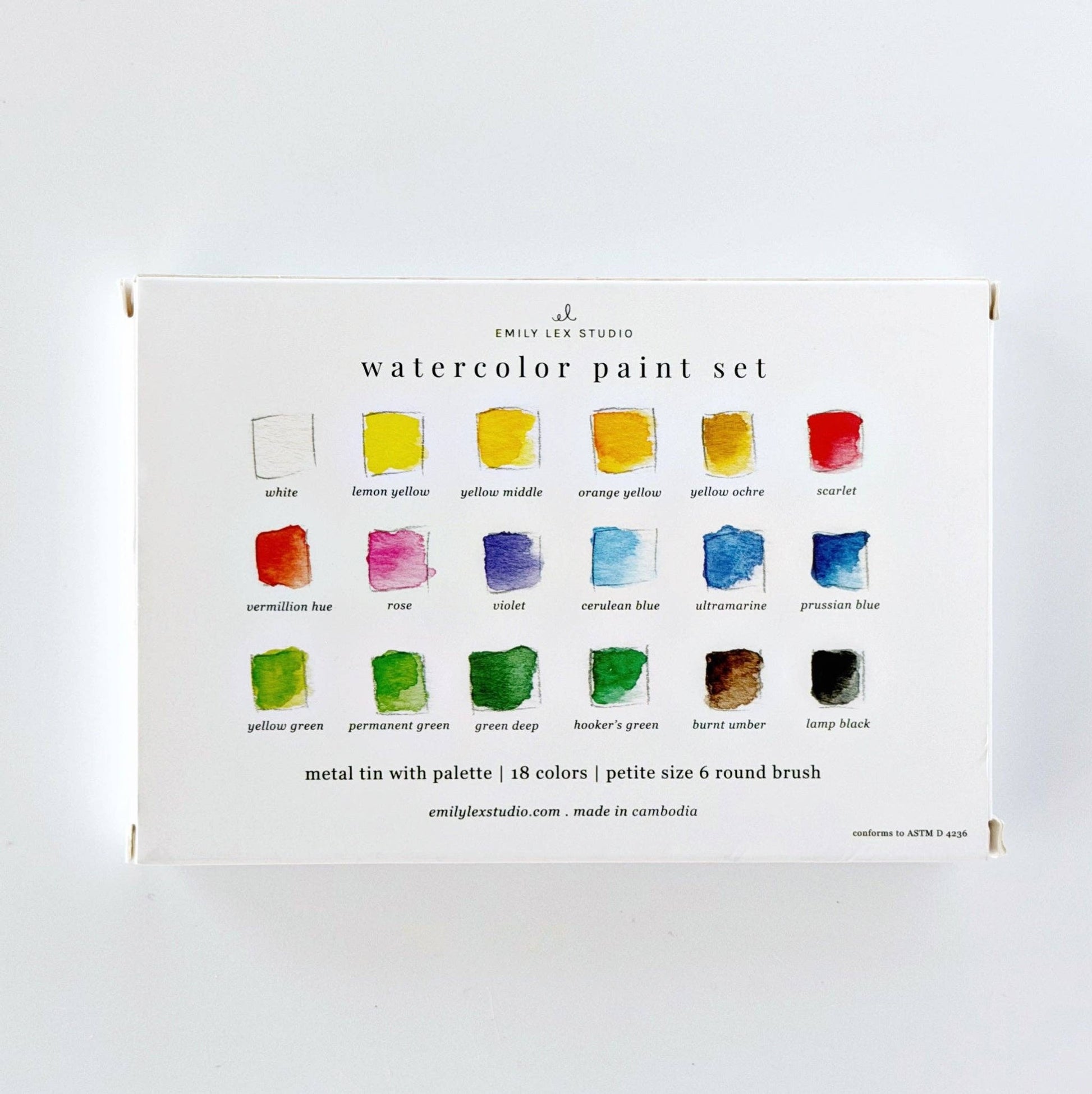 Watercolor paint set 18 colors with brush - La Vie Est Belle