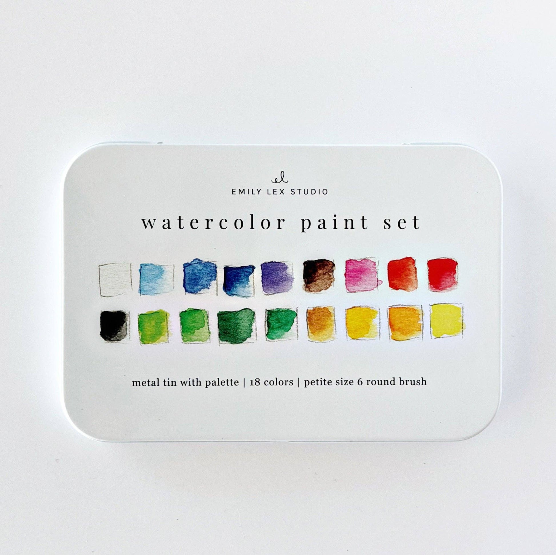 Watercolor paint set 18 colors with brush - La Vie Est Belle