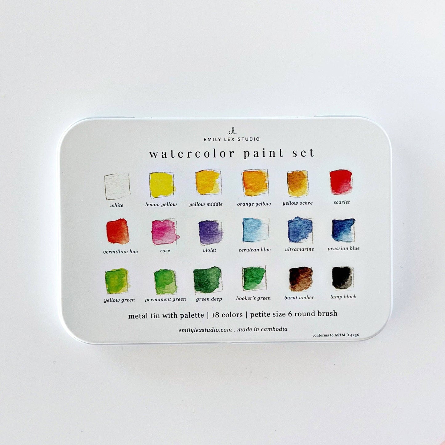 Watercolor paint set 18 colors with brush - La Vie Est Belle