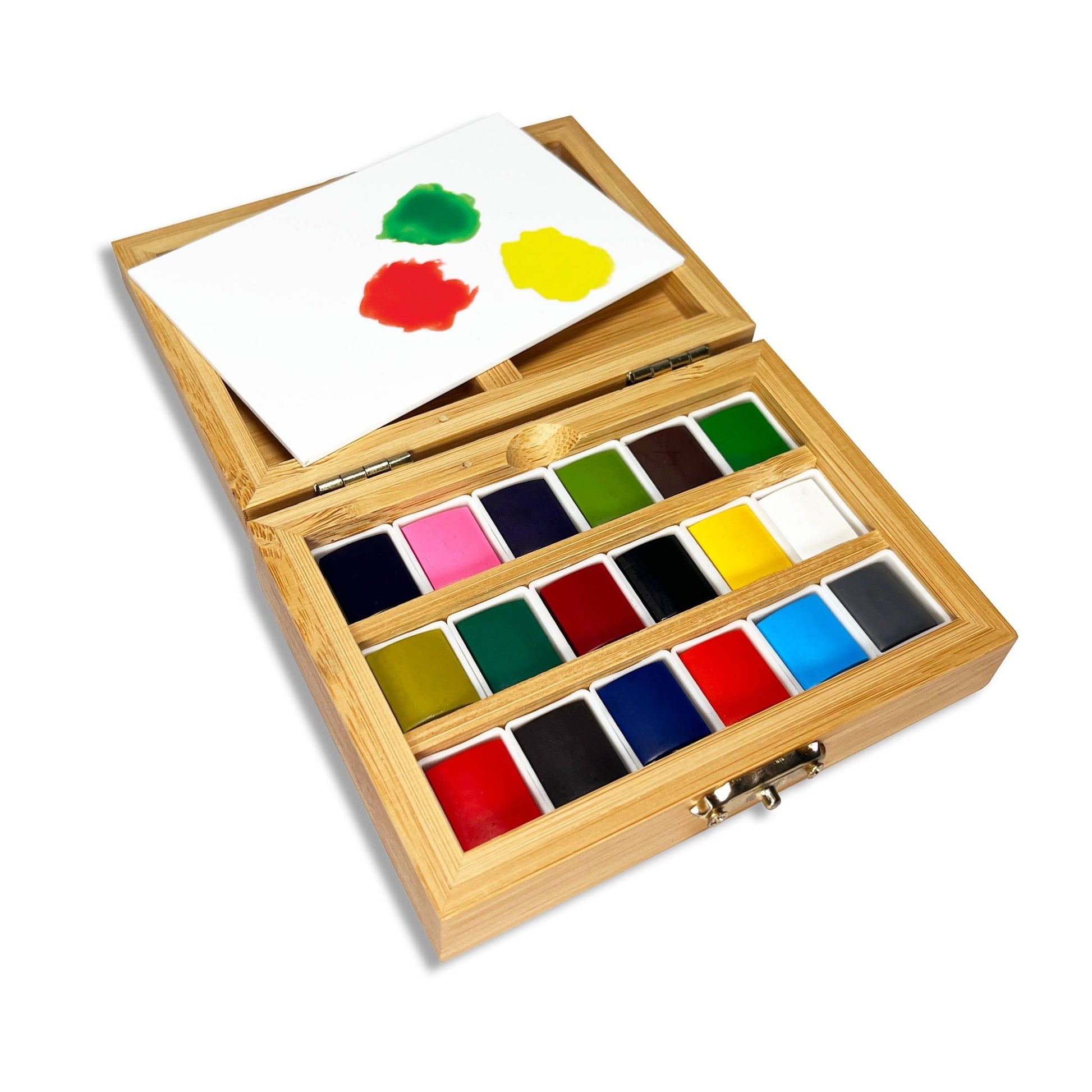 Watercolor Set - Eco - Friendly Bamboo Box - 18 Colors - La Vie Est Belle