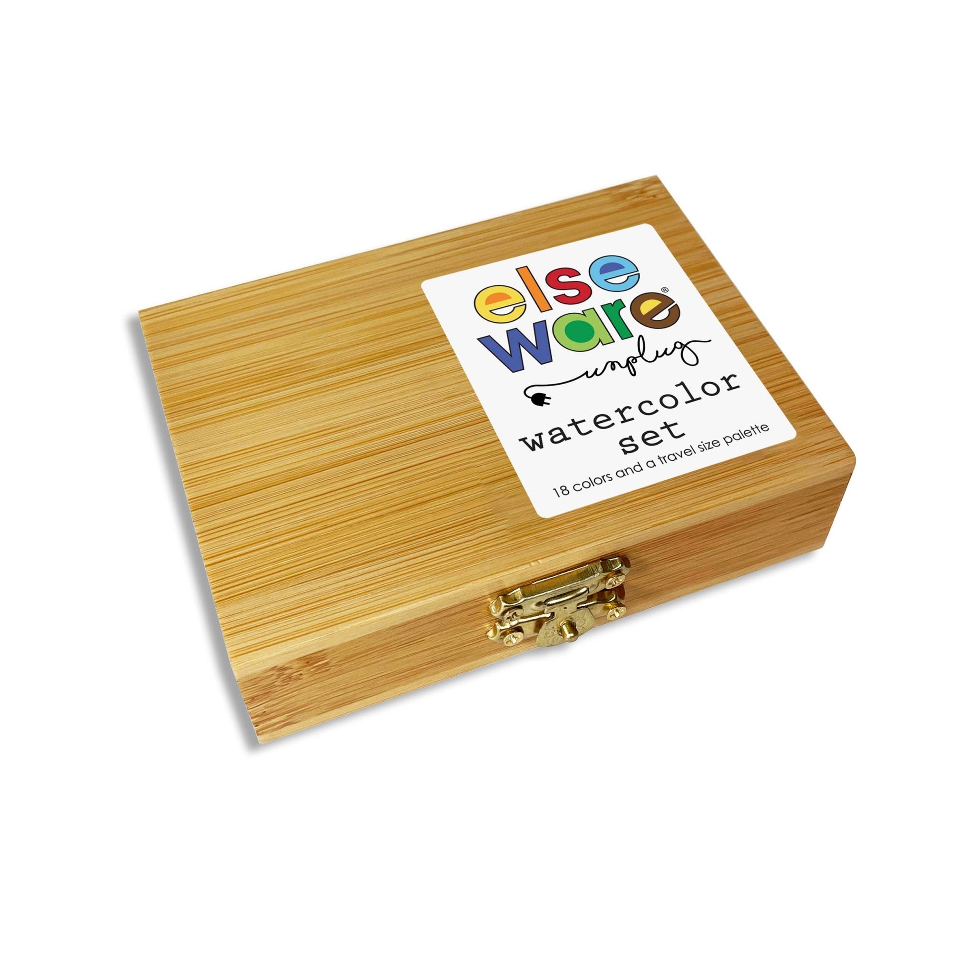 Watercolor Set - Eco - Friendly Bamboo Box - 18 Colors - La Vie Est Belle