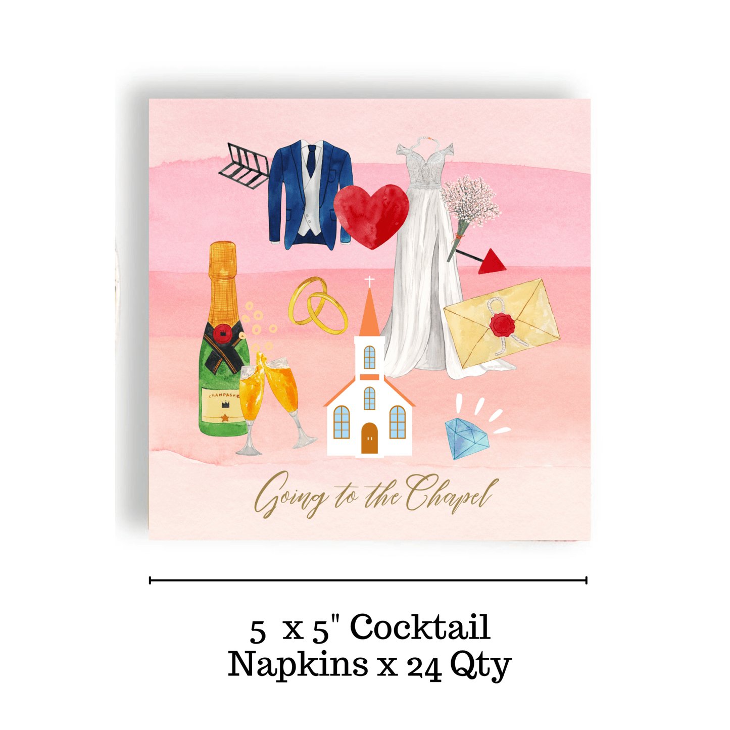 Wedding 24ct Cocktail Napkins - La Vie Est Belle