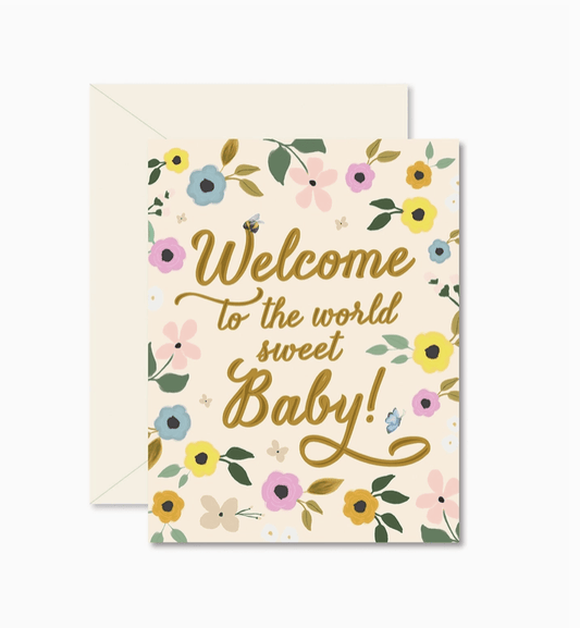 Welcome Sweet Baby Greeting Card - La Vie Est Belle