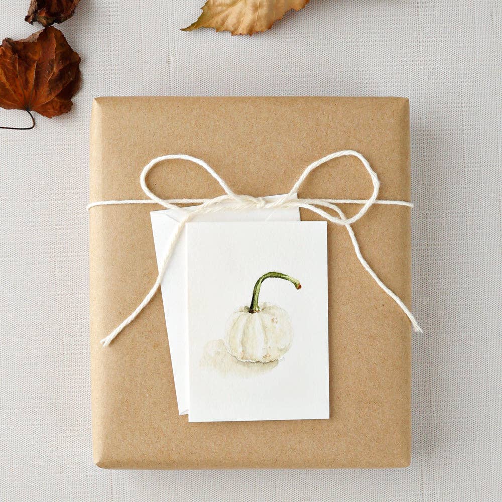 White pumpkin mini notecard - La Vie Est Belle