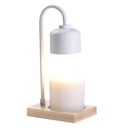 White & Wood Arched Candle Warmer Lamp - La Vie Est Belle