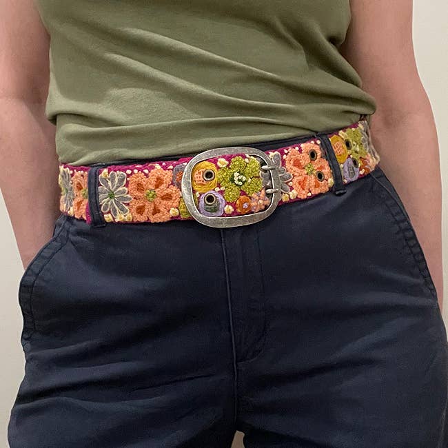 Wildflowers Embroidered Wool Belt - La Vie Est Belle