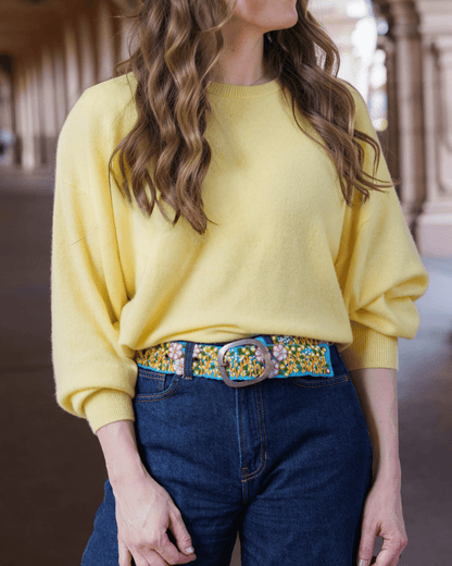Windswept Embroidered Wool Belt - La Vie Est Belle