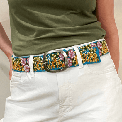 Windswept Embroidered Wool Belt - La Vie Est Belle
