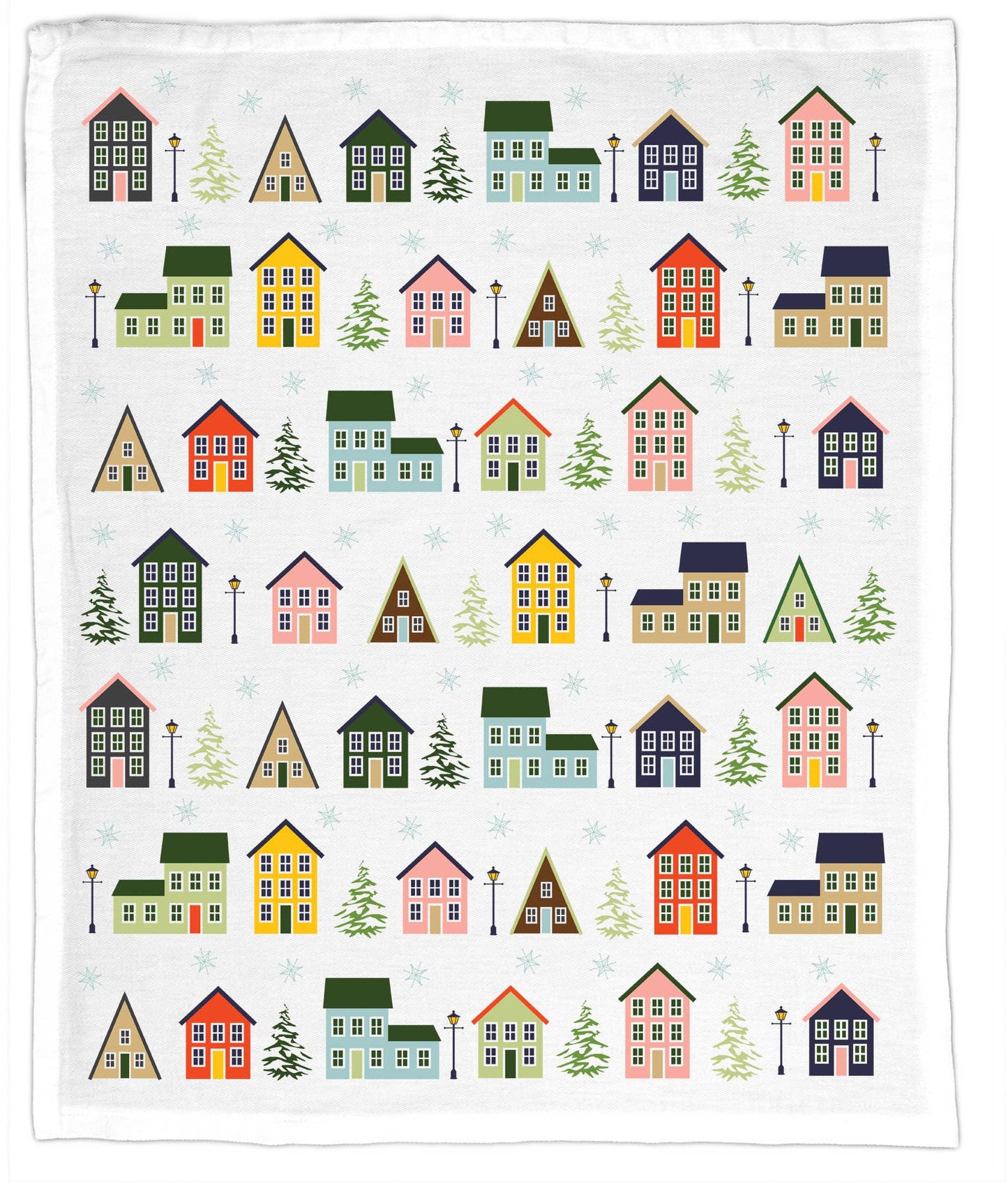 Winter Town, Organic Cotton Tea Towel - La Vie Est Belle