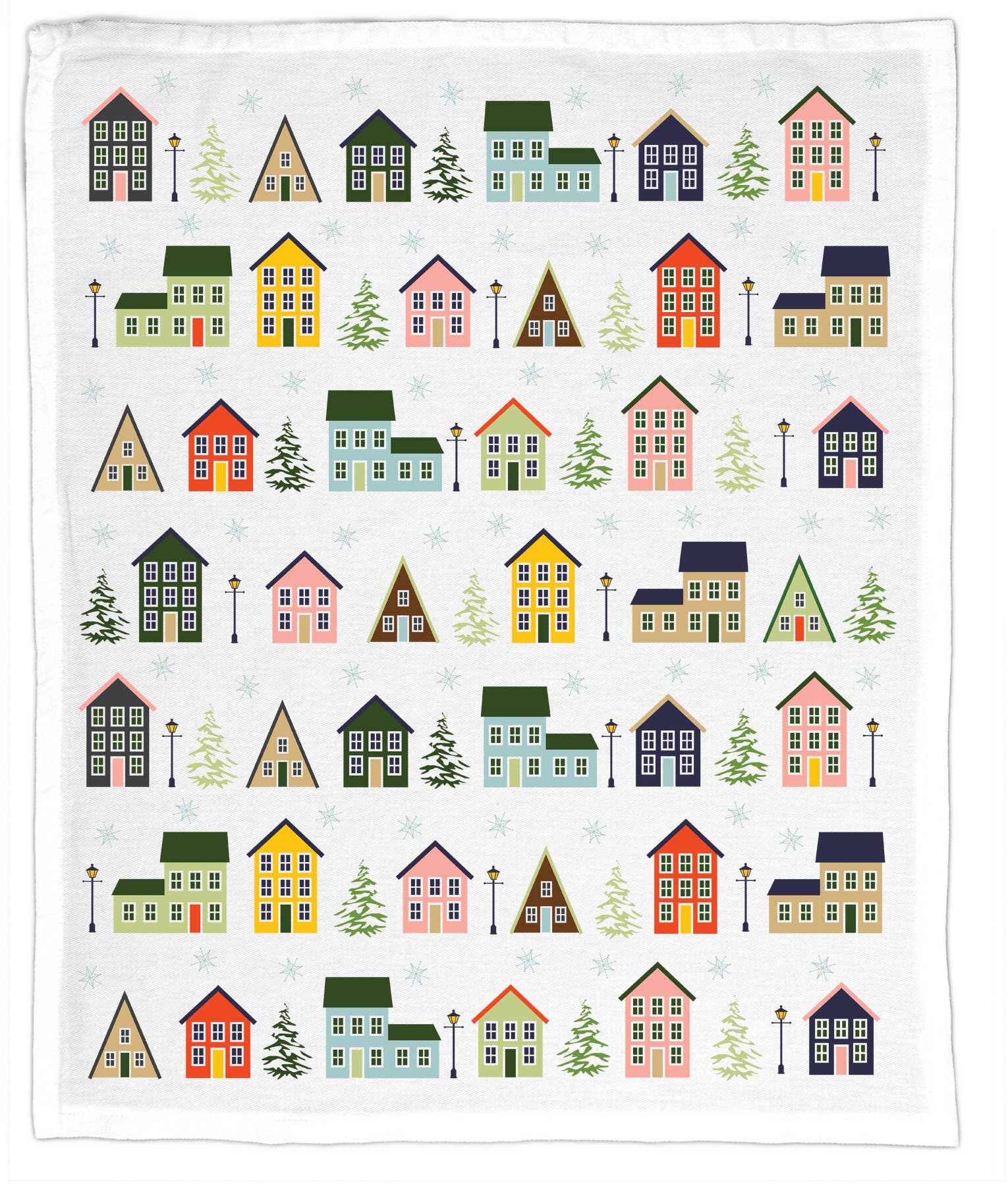 Winter Town, Organic Cotton Tea Towel - La Vie Est Belle
