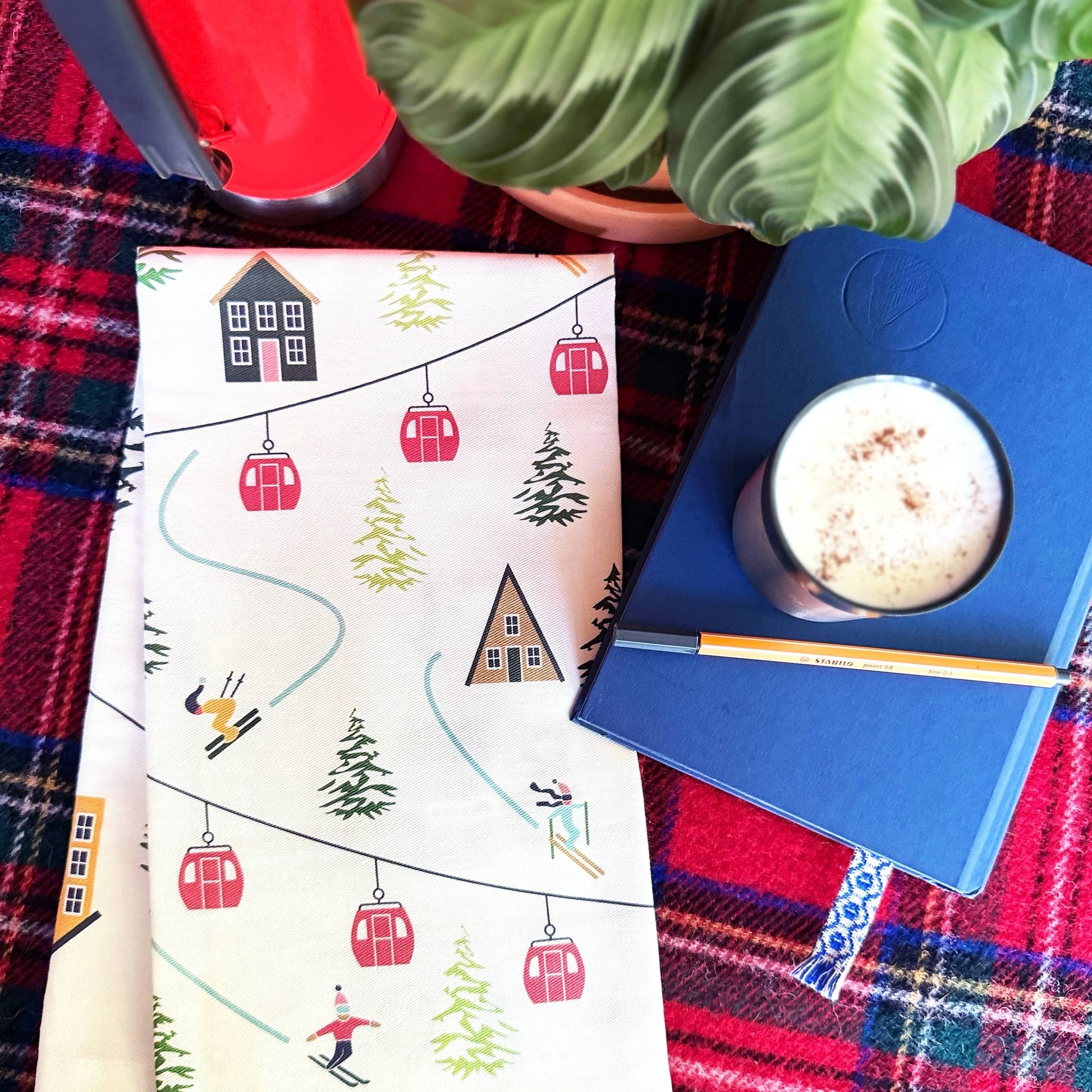 Winter Town, Organic Cotton Tea Towel - La Vie Est Belle