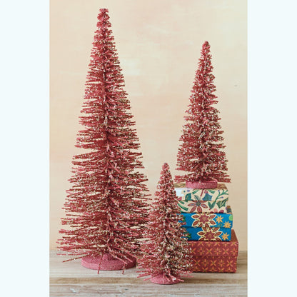 Wood Tree with Mica Flakes & Glitter, Coral Color - La Vie Est Belle