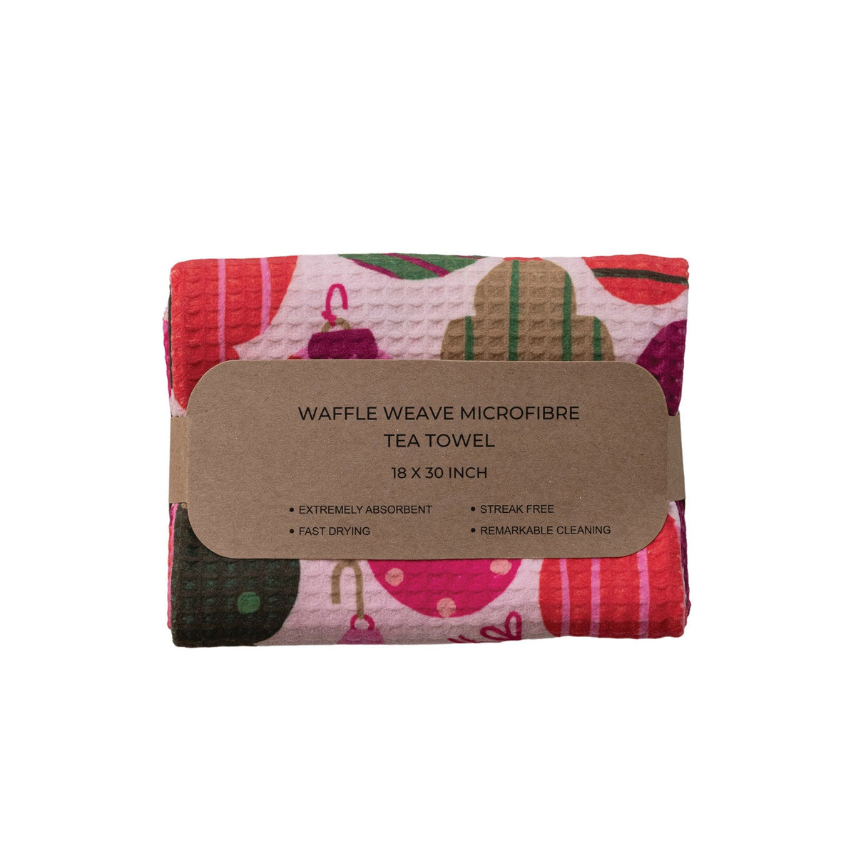 Woven Printed Microfibre Tea Towel with Holiday Pattern, 4 Styles - La Vie Est Belle