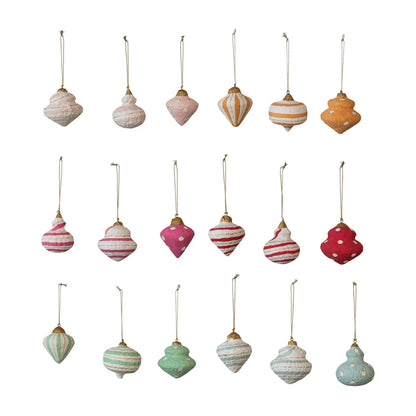 Handmade Paper Mache Ornament, 18 Styles
